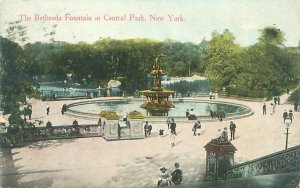 NYC New York Central Park, Bethesda Fountain 1923 Postcard Used