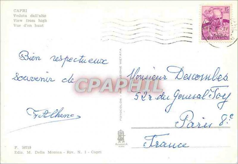 Modern Postcard Capri View from above