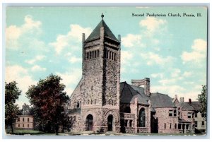 1910 Second Presbyterian Church Chapel Exterior Peoria Illinois Vintage Postcard 