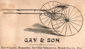 1870s-80s Engraved Gay & Son Buggies Carriages Spring Wagons Ottawa, IL F189