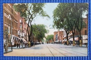 Vintage Elm St Looking South Streetview c1910 Manchester New Hampshire Postcard