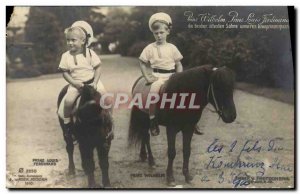 Old Postcard Prinz Wilhelm Prinz Louis Ferdinand Horses Pony