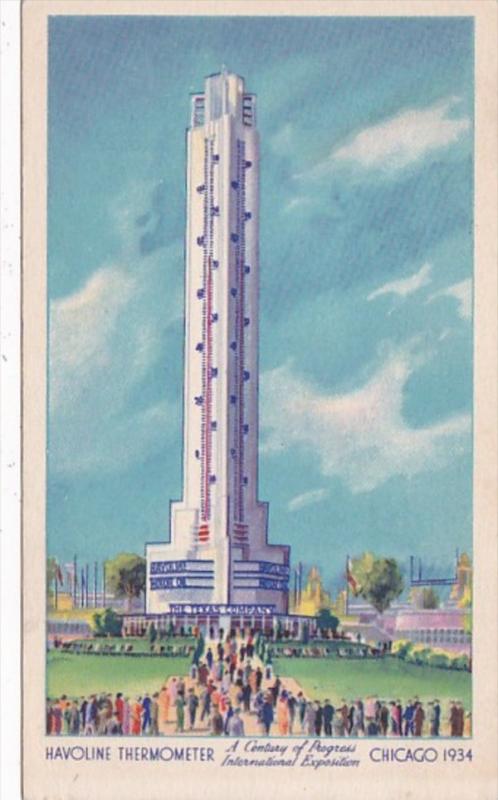 Chicago World's Fair 1933 Havoline Thermometer