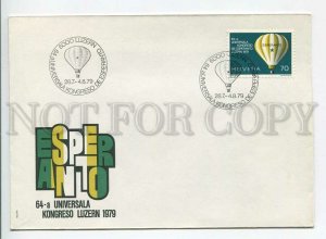 445372 Switzerland 1979 cancellations congress in Lucerne balloon esperanto