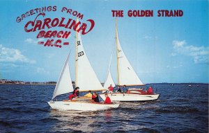 CAROLINA BEACH NORTH CAROLINA~GOLDEN STRAND-SII SAILBOATS POSTCARD