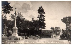 Via Elppia da Porta San Sebastiano Rome Italy Black And White Postcard