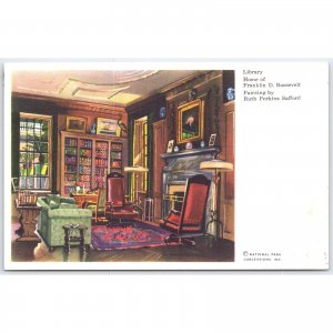 Postcard Library Home of Franklin D. Roosevelt Painting by Ruth Perkins Safford
