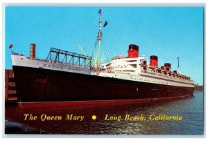 c1960's Steamship Queen Mary Docked Long Beach California CA Unposted Postcard