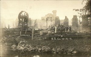 North Bennington VT Fire Damaged Bldg E.Z. Co 10-18-13 Real Photo Postcard