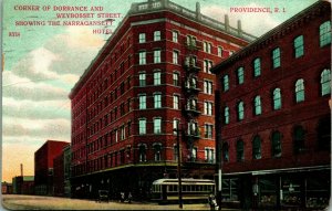 Dorrance and Weybosset Street Narragansett Hotel Providence RI  DB Postcard Q18