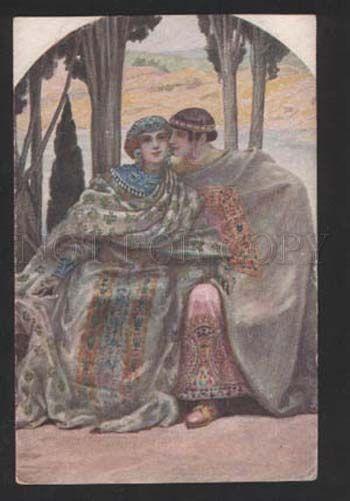 055494 Byzantine Idyll Lover by SOLOMKO old Russia ART NOUVEAU
