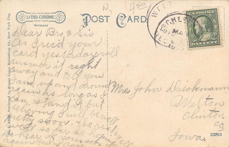 Newburgh NY Hudson Highlands Buildings From Downing Park c1910 