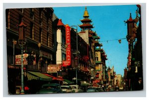 Vintage 1950's Postcard Chinatown Grant Avenue San Francisco California