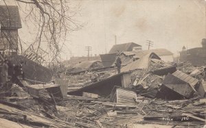 J80/ Fremont Ohio RPPC Postcard c1910 Flood Disaster Finch Homes   460