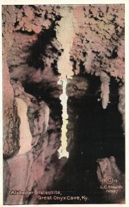 Vintage Postcard Alabaster Stalactite Great Onyx Cave NE Mammoth Cave Kentucky