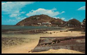 Baie de Marigot with Le Quay, Marigot and hilltop ruins