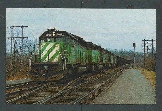 Ca 1951 Post Card Burlington Northern #7052 & #6797 Columbia Coal Train