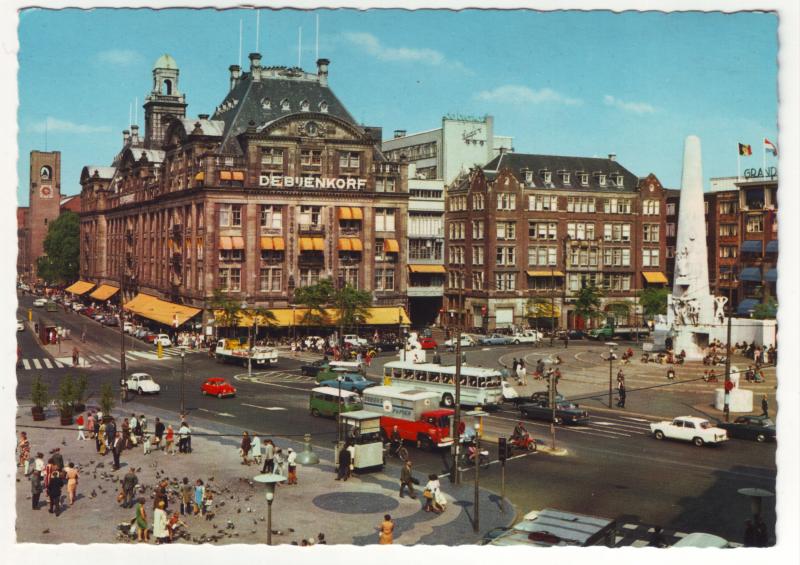 P489 JLs nice vintage amsterdam old cars etc street scene continental card