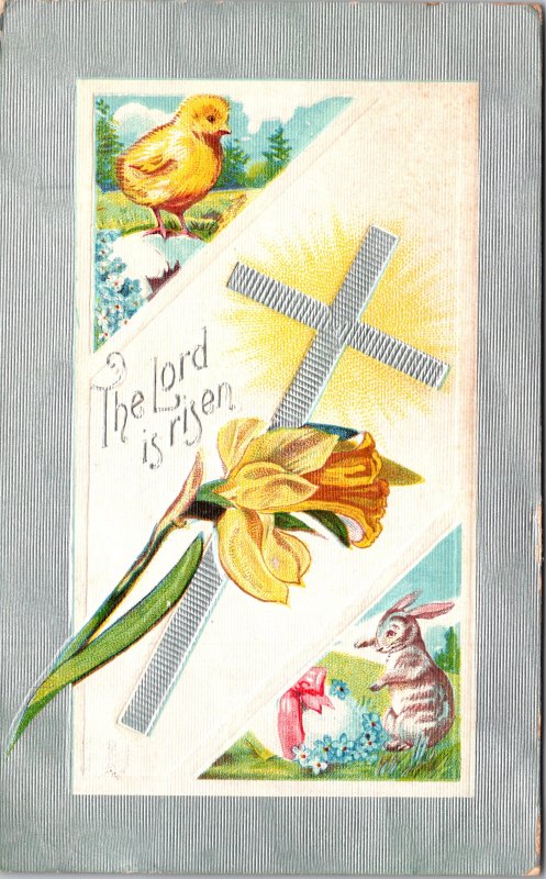 Postcard Easter THE LORD IS RISEN, c1911, Embossed, Posted,   EAS08