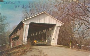 DeKalb County Indiana Coburn Covered Bridge Chrome Postcard Unused