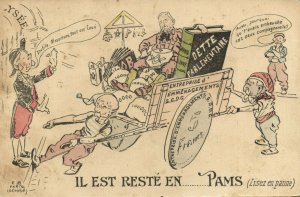 PC CPA FREEMASONRY, HUMOR, IL EST RESTÉ EN...PAMS, Vintage Postcard (b14371)