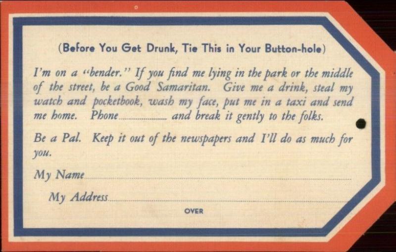 Before You Get Drunk Comic Novelty Alcoholism Florida Linen Postcard