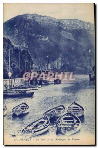 Postcard Annecy Old Port and the Montague boat Veyrier