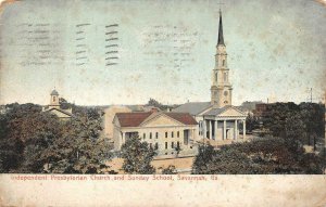 INDEPENDENT PRESBYTERIAN CHURCH & SUNDAY SCHOOL SAVANNAH GEORGIA POSTCARD 1910