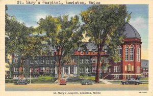 St Mary's Hospital Lewiston Maine 1944 linen postcard