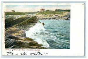 1906 Surf & Ottawa House, Cushing Island Portland Maine ME Antique Postcard
