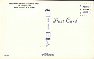 Ossipee NH New Hampshire Westward Shores Camp Sail c1950-60s Vintage Postcard