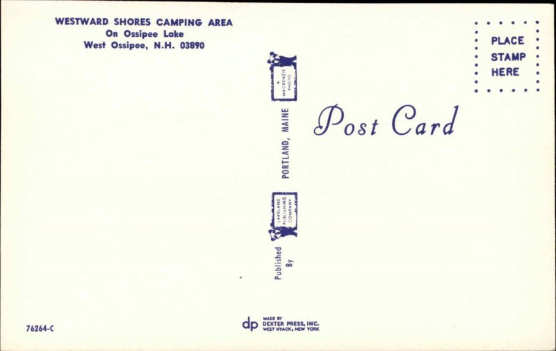 Ossipee NH New Hampshire Westward Shores Camp Sail c1950-60s Vintage Postcard