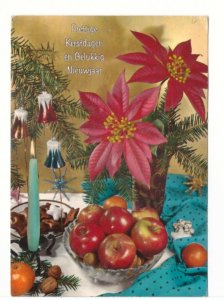 Prettige Kerstdagen, Merry Christmas, 1972 Dutch Chrome Christmas Postcard