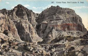 Bad Lands South Dakota~Cedar Pass~Horse Carriage by Bridge~c1910 Postcard