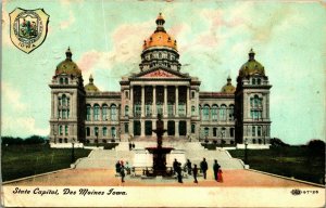 State Capitol Building Des Moines Iowa IA 1908 DB Postcard