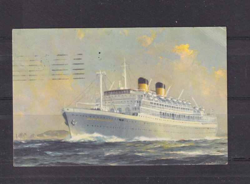 NETHERLANDS, M.S. JOHAN VAN OLDENBARNEVELT, 1962 ppc., used, NZ to Australia
