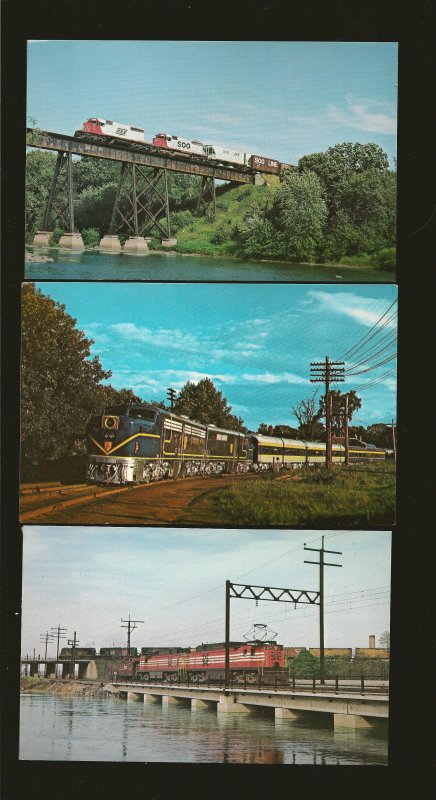 Collection of 10 Different United States Railroads 1960's-1970's Color Postcard