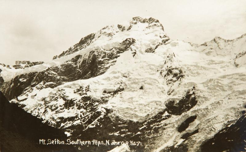 Mount Sefton Southern Alps New Zealand NZ RPPC Real Photo Postcard D32