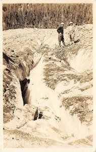 RPPC Cavell Glacier Crevasse, Jasper Nat'l Park c1930s Slark Vintage Postcard