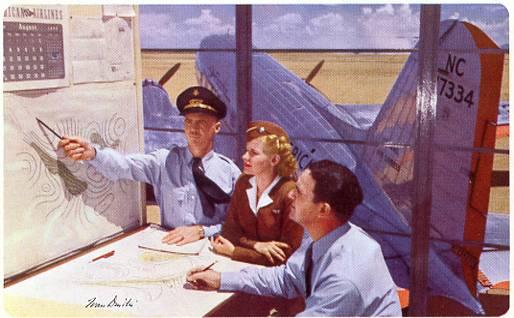 American Airlines - Navigation Planning (Airline Issued) - Artist Signed: Iva...
