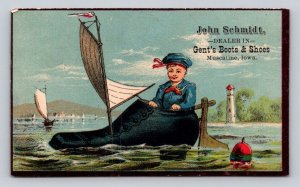 John Schmidt Fantasy Shoe Boat Child Gents Boots Shoes Muscatine Iowa P150 