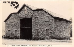 J30/ Cherry Valley New York RPPC Postcard c1950s Civil War Barracks 212