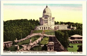 VINTAGE POSTCARD LONG VIEW OF ST. JOSEPH'S SHRINE AT MONTREAL CANADA 1920s