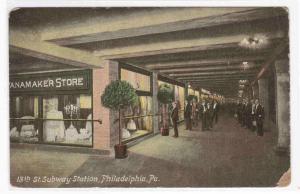 Wanamaker Store Subway Philadelphia PA 1910c postcard