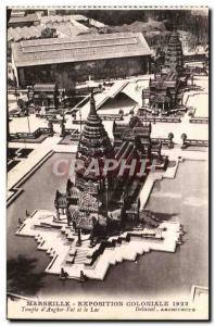 Old Postcard Marseille 1922 Colonial Exhibition Temple & # 39Angkor Vat and Lake
