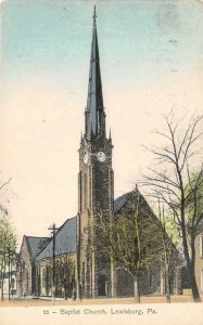 Baptist Church, Lewisburg, Pennsylvania 1907 Hand-Colored Vintage Postcard