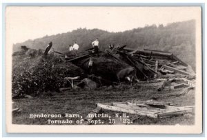 1922 Henderson Barn Disaster Tornado Antrim NH RPPC Photo Unposted Postcard