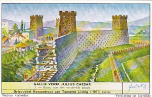 Liebig Trade Card s1712 Gaul Before Julius Caeser No 3 Bouw van een versterkt...