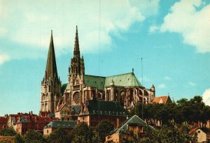 Postcard Eure-Et-Loir La Cathedral Religious Building Parish Chartres France