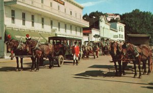 Vintage Postcard 1954 Main Street Horse Drawn Carriage Mackinac Island Michigan